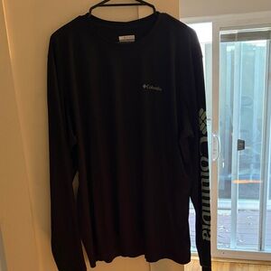 Columbia Black Long-Sleeve Logo Tee with Sleeve Branding